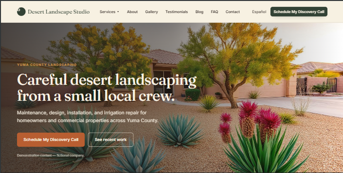 Desert Landscape Studio website screenshot