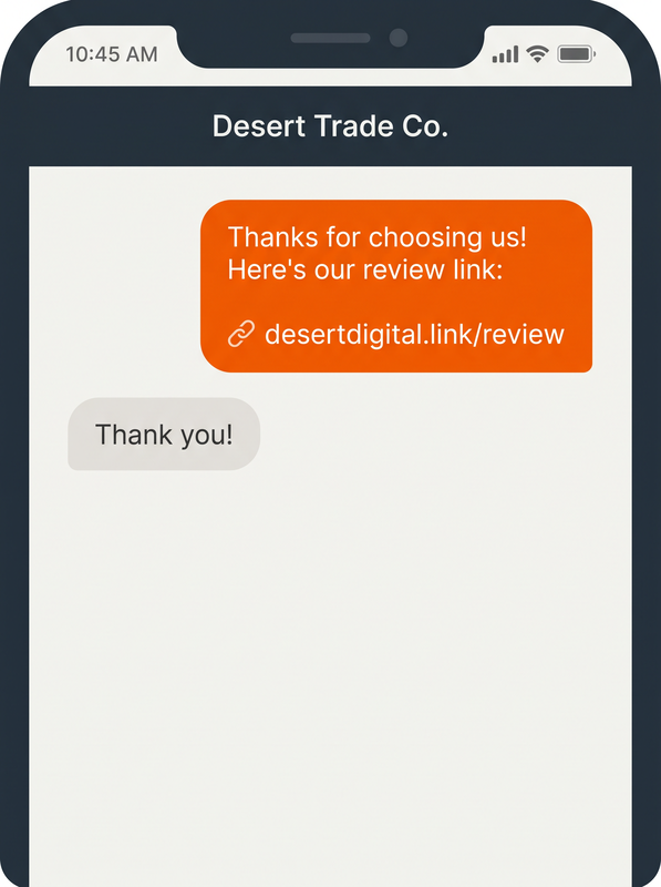 Customer review link setup